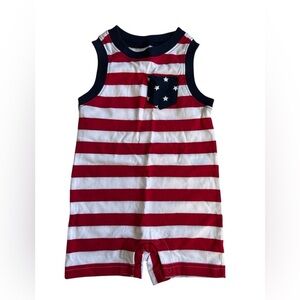 The Children's Place Navy and White Striped Romper